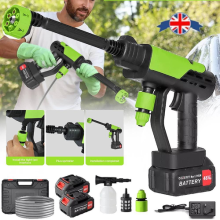 Cordless Car High Pressure Washer Jet Water Wash Garden  Cleaner Gun +2 Battery
