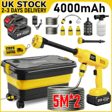 Cordless High Pressure Washer Jet Wash + Foldable Water Tank 2 Battery Car Patio