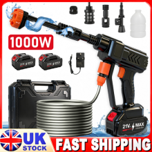 Cordless Power Washer High Pressure Jet Water Wash 2 Batteries 6-in-1 Nozzle Car