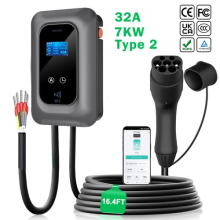 32A 7kW EV Charger Type 2 Electric Car Charging Station 5m Cable APP/Card