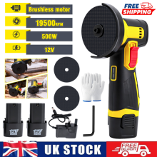 12V Mini Cordless Angle Grinder, Cutting Grinding Sanding Power Tool 2 Batteries