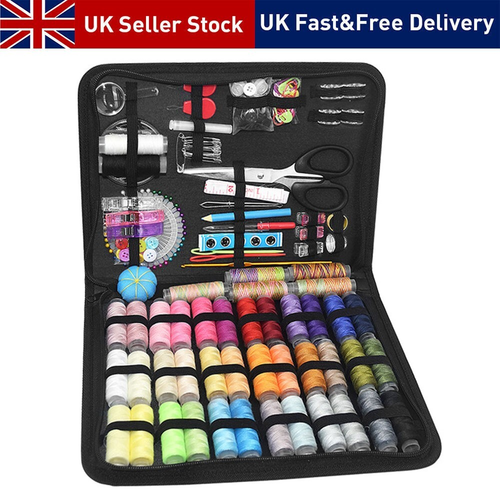 Large Portable Sewing Kit 230Pcs Home Travel Case Needles Thread Scissors Set