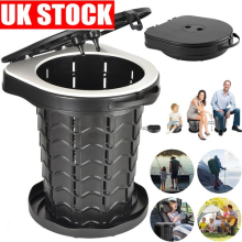 Adjustable Foldable Camping Loo Portable Potty Toilet W/ Lid for Fishing Caravan
