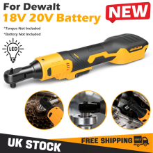 90 Right Angle Cordless Ratchet Wrench 100N.m 3/8" For Dewalt 18V 20V Battery