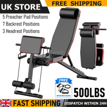 7 Adjustable Weight Bench Gym Fitness Foldable Incline Decline For Home Workout