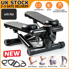 Mini Stepper Machine for Workout | Home Cardio Stepper + Mat & Bands 330lbs UK