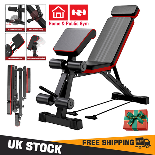 Adjustable Weight Bench Foldable Strength Training Full Body Workout Incline Gym