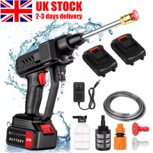 2 Battery Portable Cordless Car High Pressure Washer Jet Water Wash Cleaner Gun