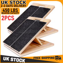 2PCS Professional 5 Level Calf Stretcher Incline Board Ankle Wooden Slant Board