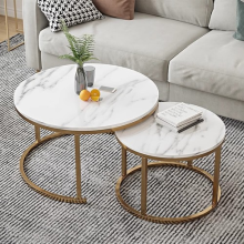 Coffee Tables Set of 2 Round Stacking Sofa Side Tables for Living Room Nesting