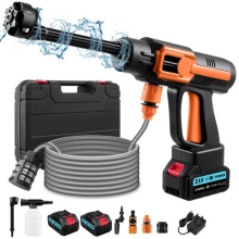 Portable Cordless Car High Pressure Washer Jet Water Wash Cleaner Gun +2 Battery