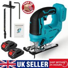 Cordless Jigsaw 21V Electric Jig Saw Woodworking Power Tool with 2PCS Battery UK