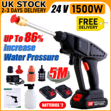 Portable Cordless Car High Pressure Washer Jet Water Wash Cleaner Gun +2 Battery