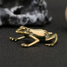 Handmade Antique Brass Frog Ornament Animal Figurine Vintage Decor Crafts