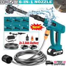 2 Battery Cordless Car High Pressure Washer Jet Water Portable Wash Cleaner Gun