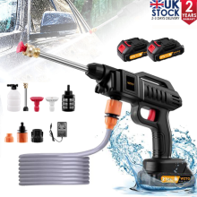 2 Battery Portable Cordless Car High Pressure Washer Jet Water Wash Cleaner Gun