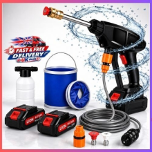 Portable Cordless Car High Pressure Washer Jet Water Wash Cleaner Gun-2 Battery
