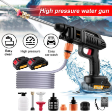 2 Battery Cordless Car High Pressure Washer Jet Water Wash Cleaner Gun Portable