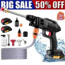 Portable Cordless Car High Pressure Washer Jet Water Wash Cleaner Gun 2 Battery