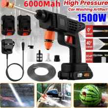 Cordless Jet Pressure Washer, 2 Batteries Portable High Pressure Car Cleaner