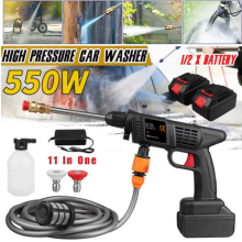 2 Battery Portable Cordless Car High Pressure Washer Jet Water Wash Cleaner Gun