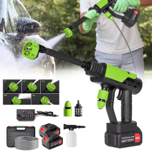 2 Battery Portable Cordless Car High Pressure Washer Jet Water Wash Cleaner Gun~