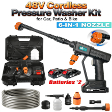 2 Battery Portable Cordless Car High Pressure Washer Jet Water Wash Cleaner Gun