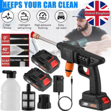 Cordless Car Pressure Washer Water High Power Jet Wash Cleaner Portable 2Battery