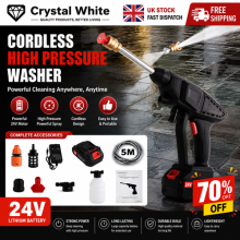 Portable Cordless Car High Pressure Washer Jet Water Wash Cleaner Gun +2 Battery