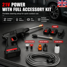 Jet Hawk Portable Cordless Car Garden High Pressure Washer Jet Water Gun Washer