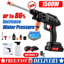 2 Battery 21V Portable Cordless Car High Pressure Washer Jet Water Cleaner Gun