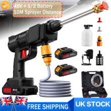 1/2Battery Cordless Portable Car High Pressure Washer Jet Water Wash Cleaner Gun