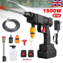 Portable Cordless Car High Pressure Washer Jet Water Wash Cleaner Gun +2 Battery