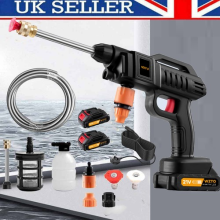 Portable Cordless Car High Pressure Washer Jet Water Wash Cleaner Gun +2 Battery