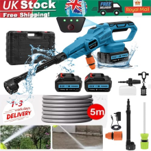 2 Battery Portable Cordless Car High Pressure Washer Jet Water Wash Cleaner Gun