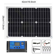 12V Flexible Solar Solar Panel Kit Battery Charger for RV Caravan Boat