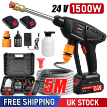 Portable Cordless Car High Pressure Washer Jet Water Wash Cleaner Gun +2 Battery