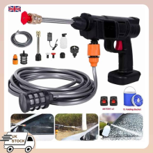 2 Battery Cordless Portable Washer Car 24V High Pressure Jet Wash Cleaner Gun