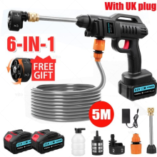 Portable Cordless Car High Pressure Washer Jet Water Wash Cleaner Gun +2 Battery