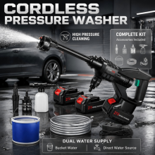 Portable Cordless Car Pressure Washer Water High Jet Wash Cleaner Gun +2 Battery