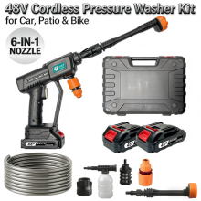 48V Cordless Jet Washer with 2 Battery, Portable Pressure Washer for Car Home