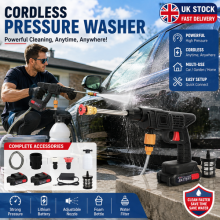 2 Battery Cordless Car High Pressure Washer Jet Water Wash Cleaner Gun+Carry Box