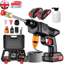 2 Battery Portable Cordless Car High Pressure Washer Jet Water Wash Cleaner Gun