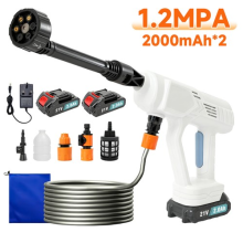 Cordless Portable Car High Pressure Washer Jet Water Wash Cleaner Gun 2 Battery