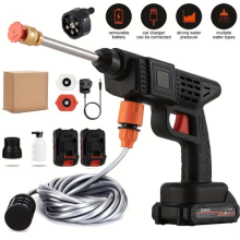 6 in 1 Cordless Portable Car High Pressure Washer 2 Battery Water Cleaner Gun
