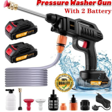 2 Battery Portable Cordless Car High Pressure Washer Jet Water Wash Cleaner Gun
