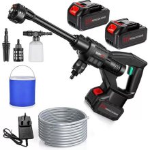 Portable Cordless Car Pressure Washer Water High Jet Wash Cleaner Gun And 2 Batt