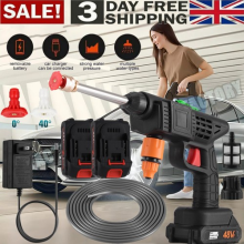 2 Battery+Portable Cordless Car High Pressure Washer Jet Water Wash Cleaner Gun