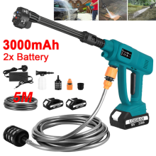 2 Battery Portable Cordless Car High Pressure Washer Jet Water Wash Cleaner Gun