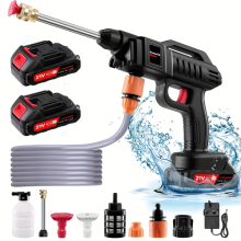 2 Battery Portable Cordless Car High Pressure Washer Jet Water Wash Cleaner Gun.